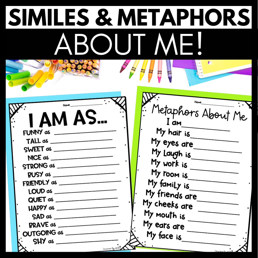 Similes And Metaphors About Me Figurative Language Worksheets Made By Teachers Similes And Metaphors About Me Figurative Language Worksheets Made By Teachers