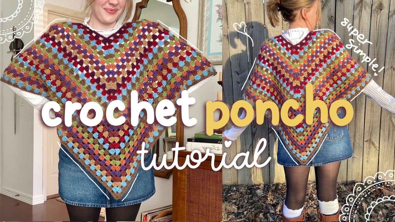 Simple Crochet Poncho Tutorial Pattern YouTube Simple Crochet Poncho Tutorial Pattern YouTube