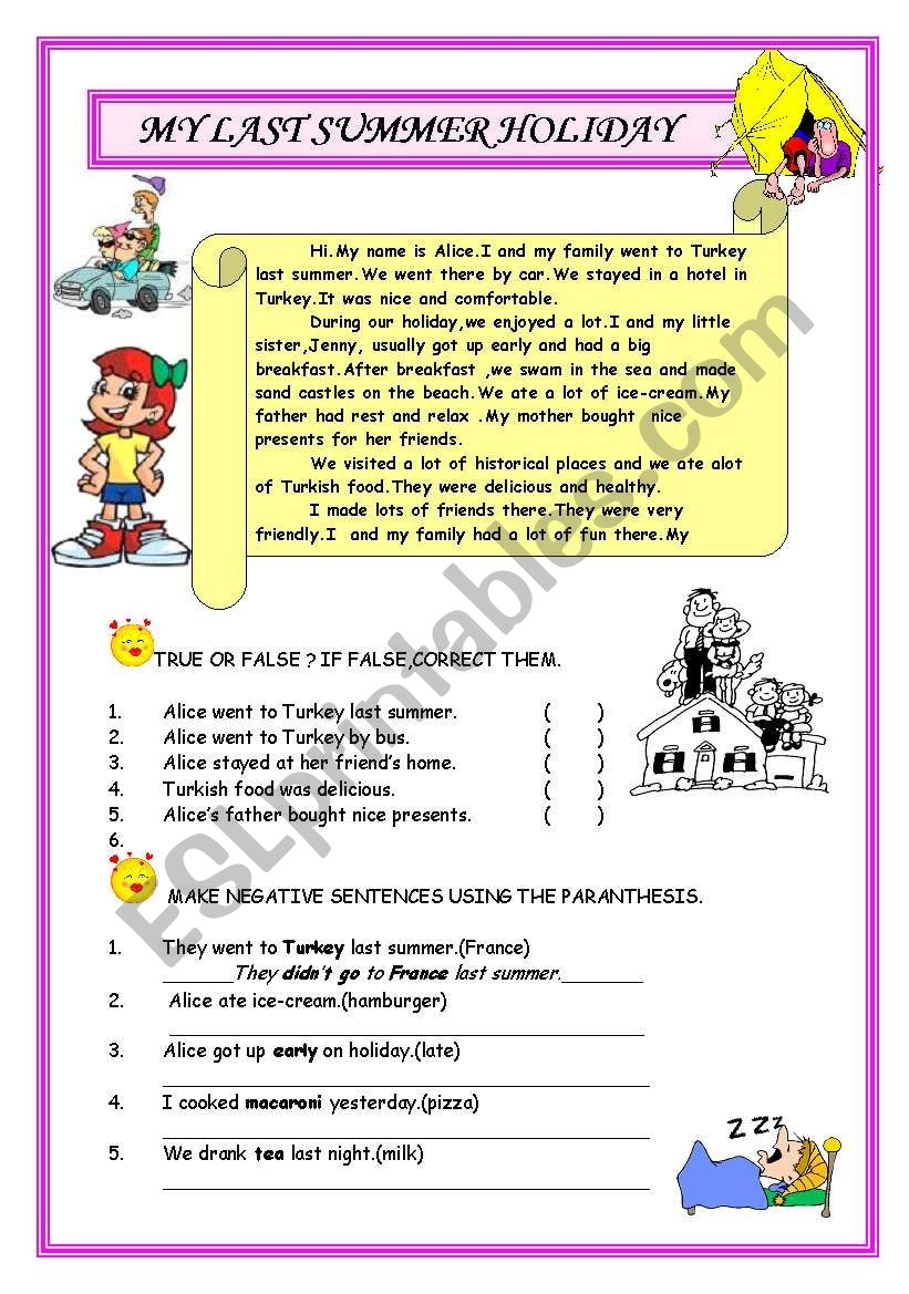 Simple Past Tense Reading ESL Worksheet By Sirenriver Simple Past Tense Reading ESL Worksheet By Sirenriver