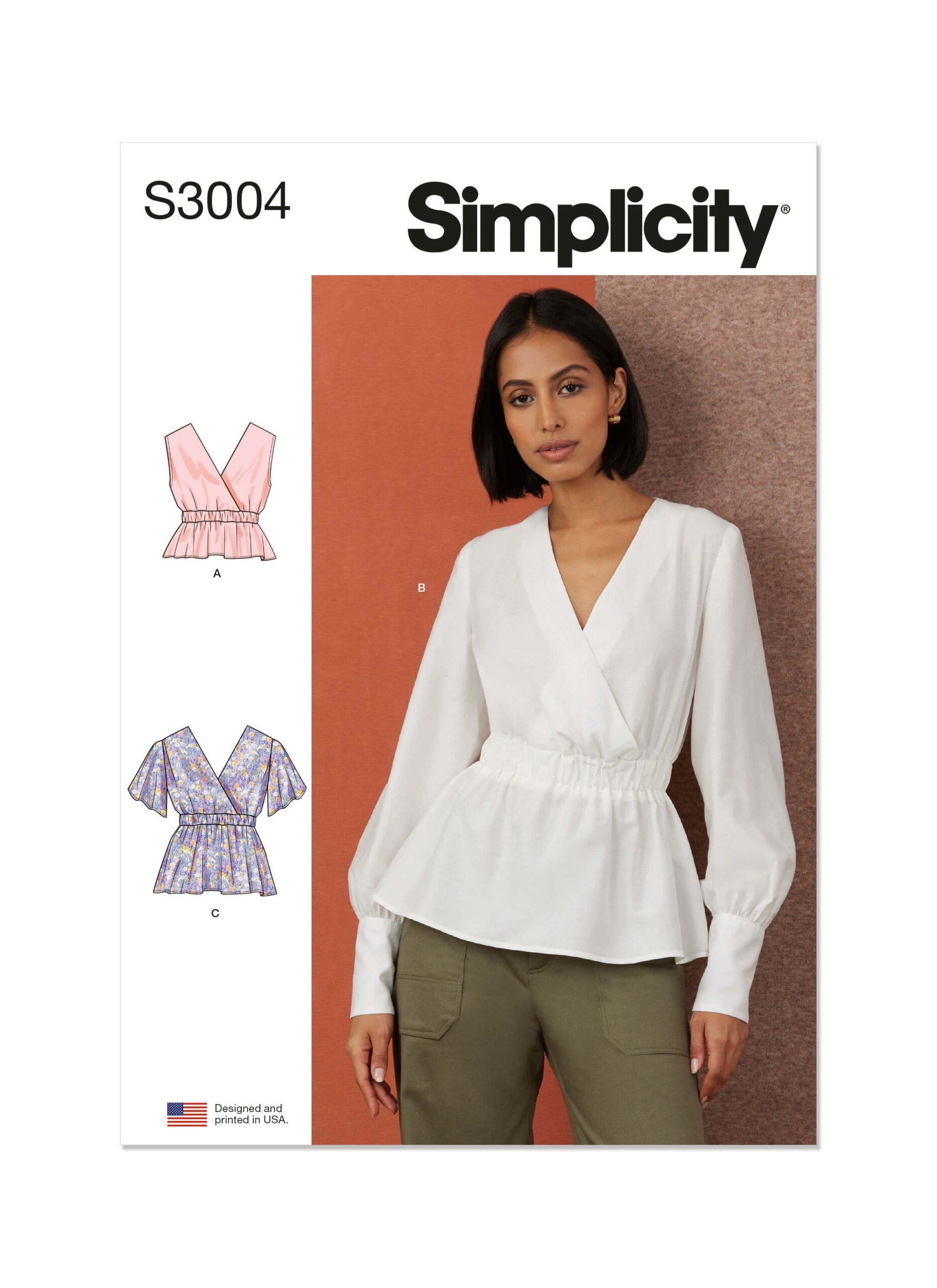 Simplicity Sewing Pattern S3004 Misses Top With Sleeve Variations Sewdirect