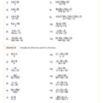 Simplifying Rational Expressions A Worksheet Algebra II PDF Worksheets Cazoom Math