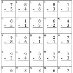 Single Digit Subtraction Worksheets Etsy