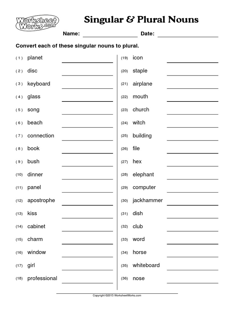 Singular And Plural Nouns Worksheets Worksheets Library Singular And Plural Nouns Worksheets Worksheets Library