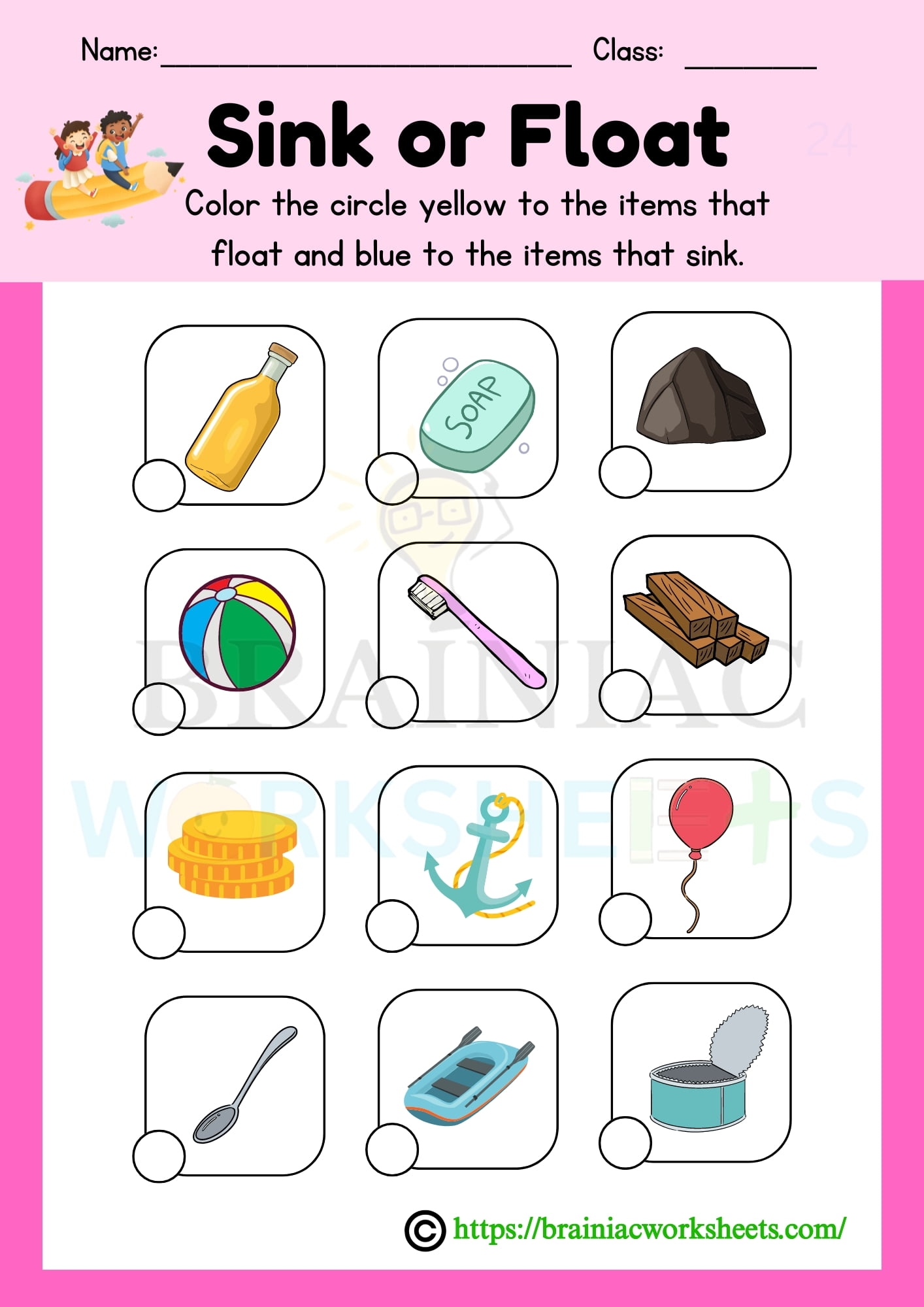 Sink Or Float Science Class 2 Worksheet Brainiac Worksheets Sink Or Float Science Class 2 Worksheet Brainiac Worksheets