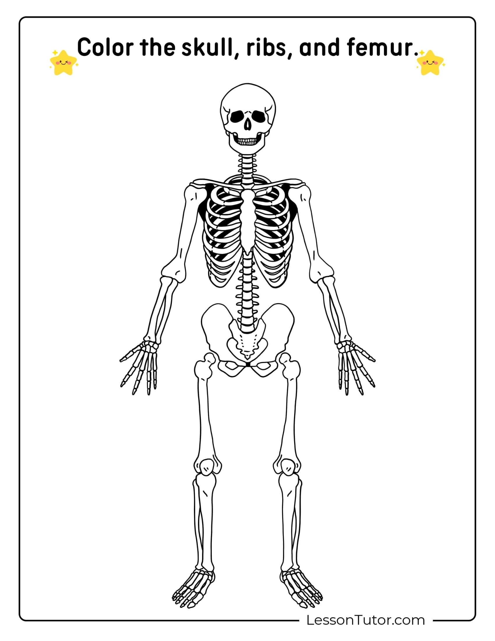 Skeleton System Worksheets Free Coloring Pages PDF Printables And Worksheets Lesson Tutor