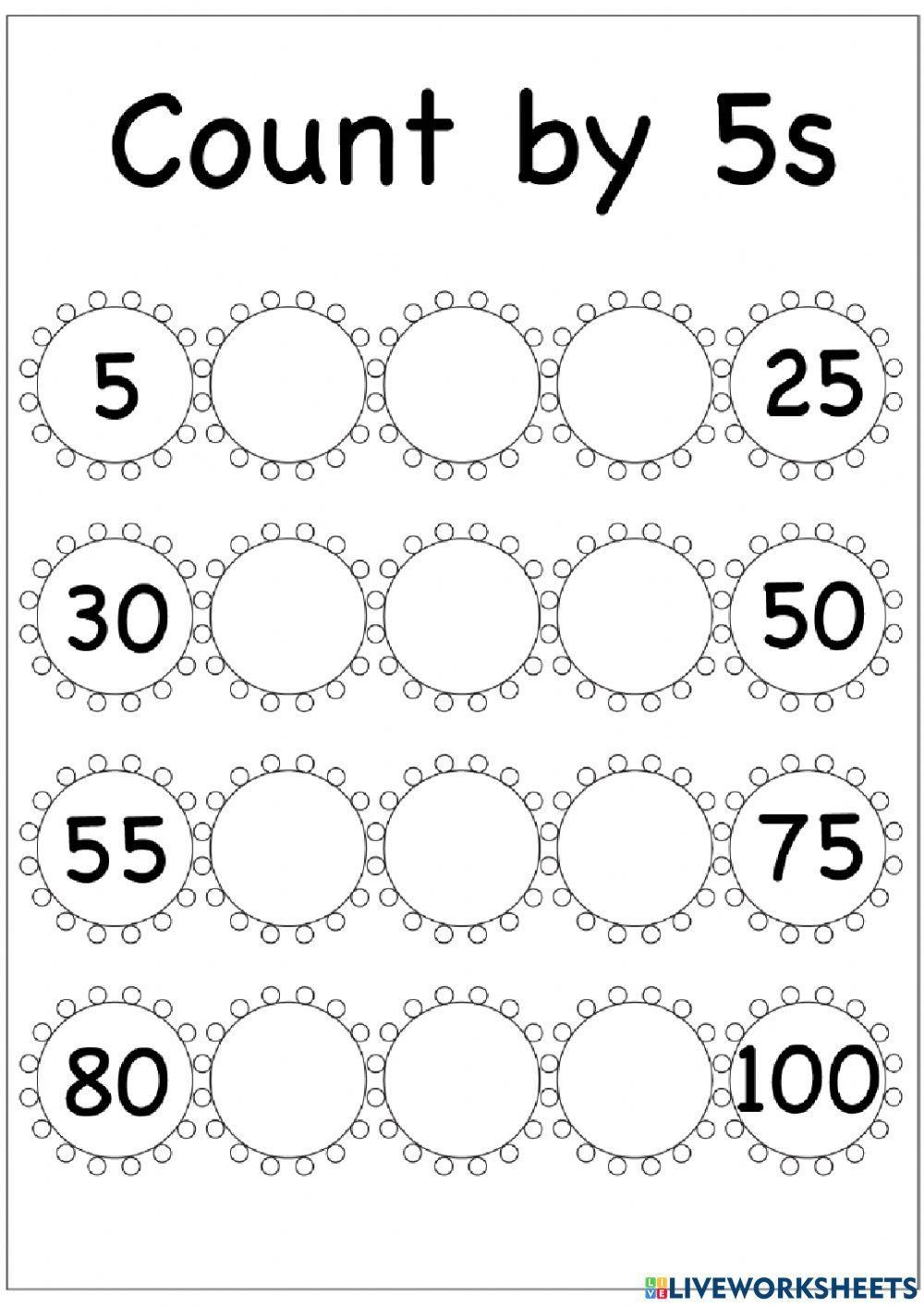 Skip Counting By 5s Interactive Worksheet Live Worksheets Worksheets Library