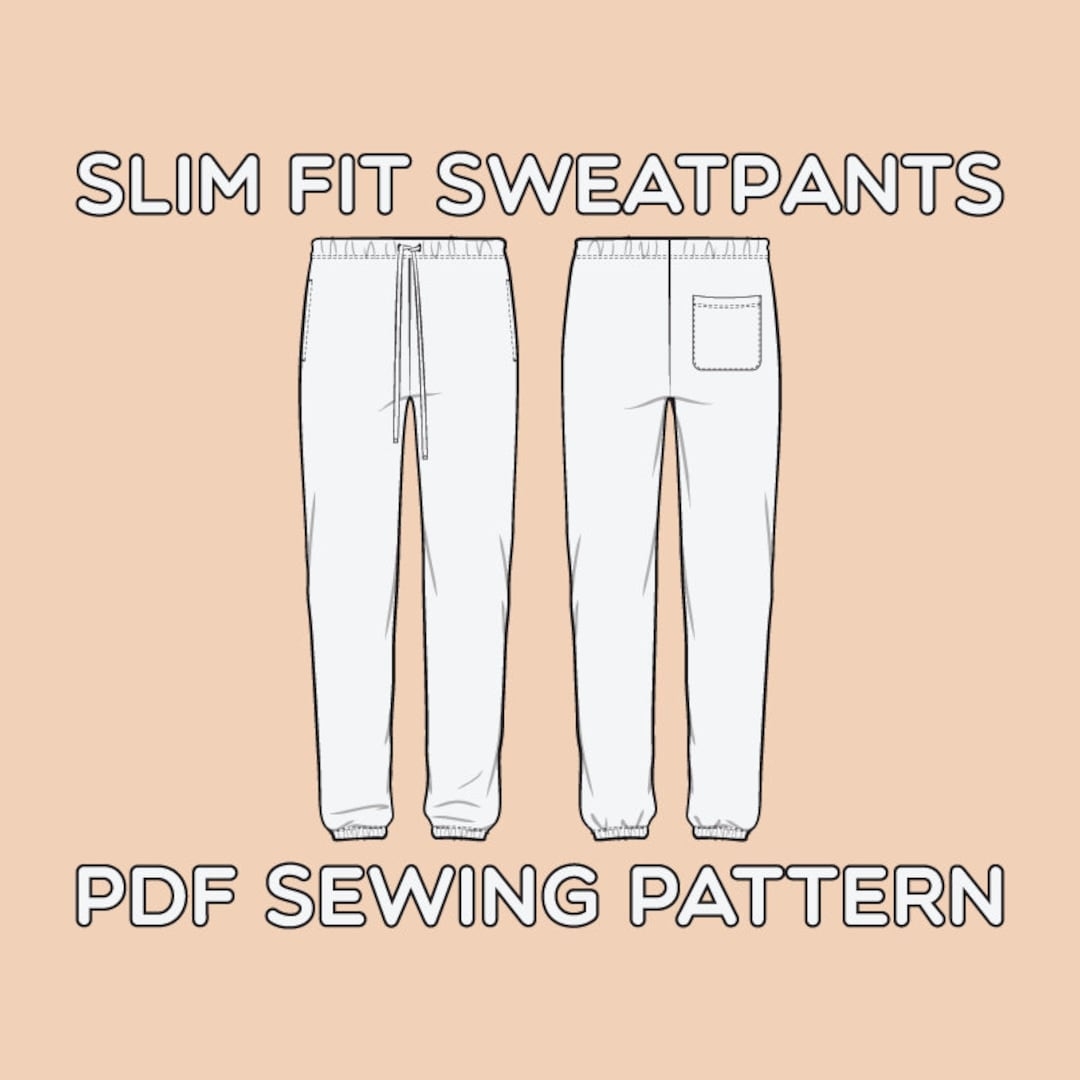 Slim Fit Sweatpants PDF Sewing Pattern Sizes XS S M L XL Etsy