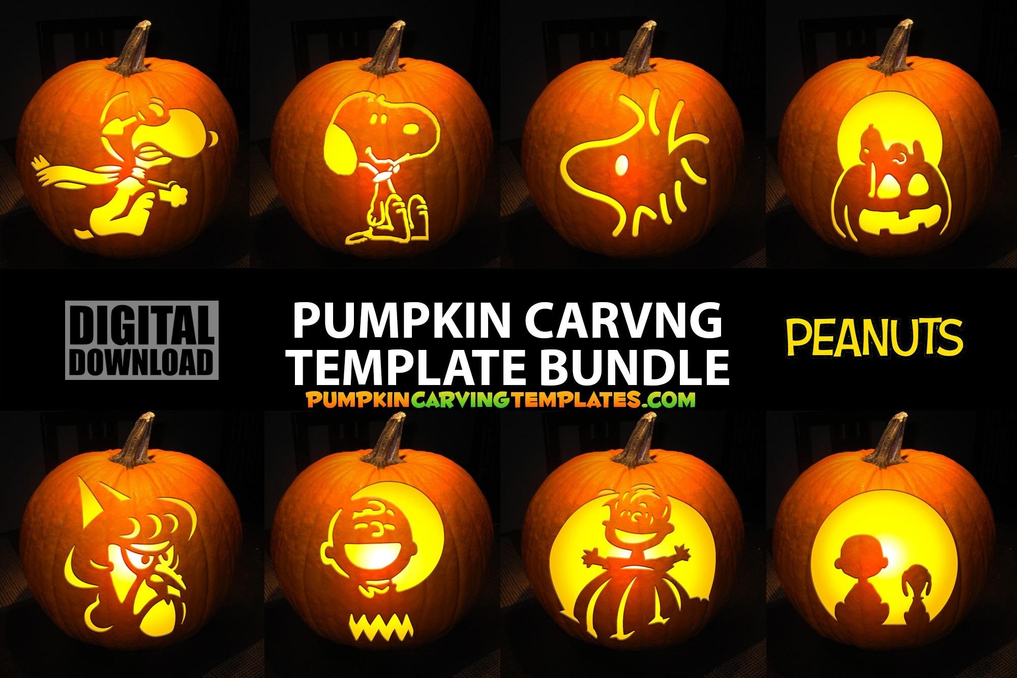 Snoopy Pumpkin Carving Stencils Etsy