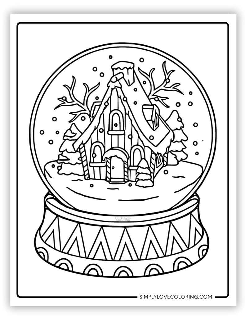Snow Globe Coloring Pages Free PDF Printables Simply Love Coloring Snow Globe Coloring Pages Free PDF Printables Simply Love Coloring