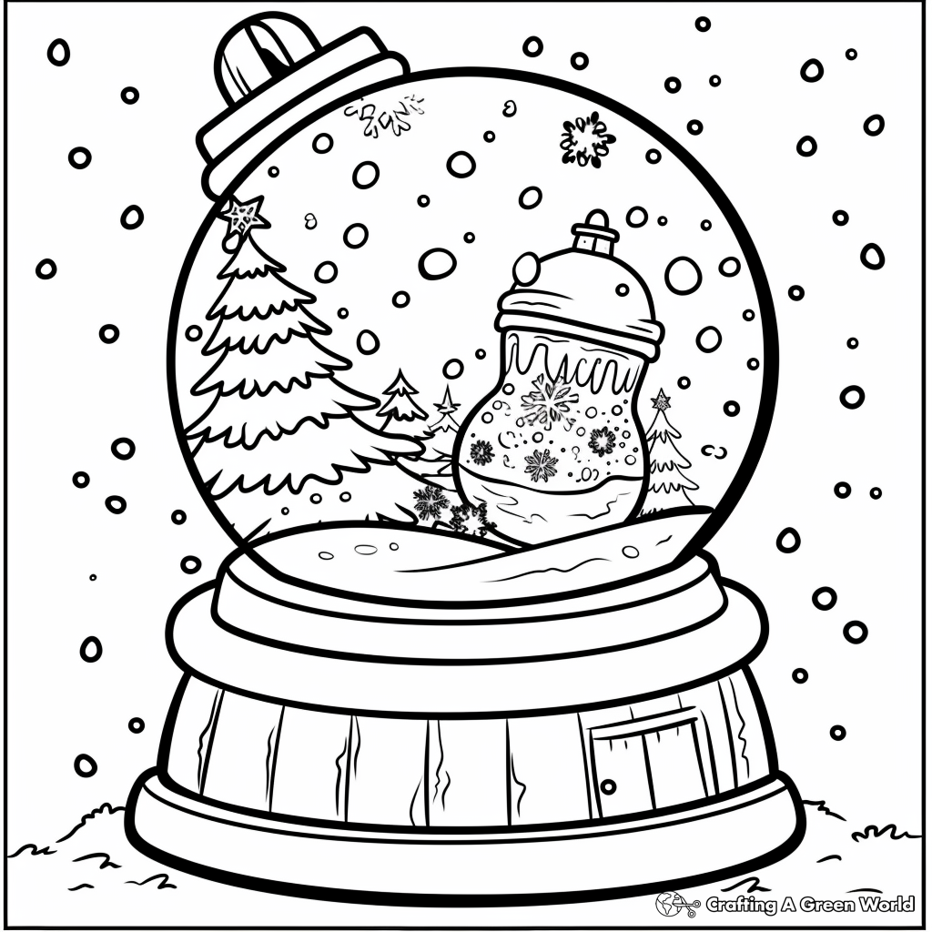 Snow Globe Coloring Pages Free Printable Snow Globe Coloring Pages Free Printable