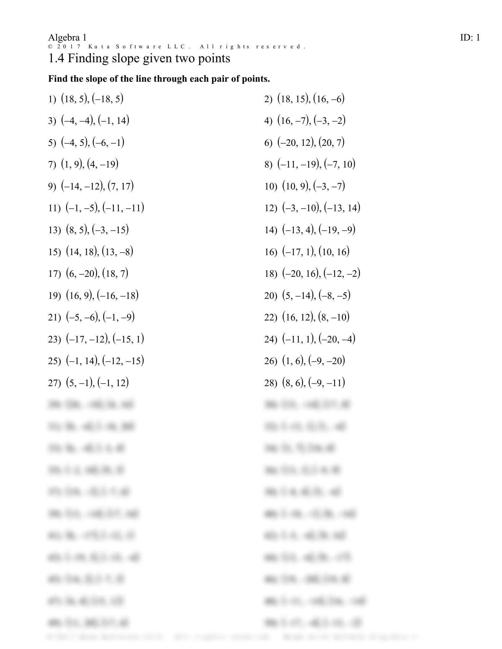 SOLUTION 1 4 Finding Slope Given Two Points Studypool Worksheets Library SOLUTION 1 4 Finding Slope Given Two Points Studypool Worksheets Library
