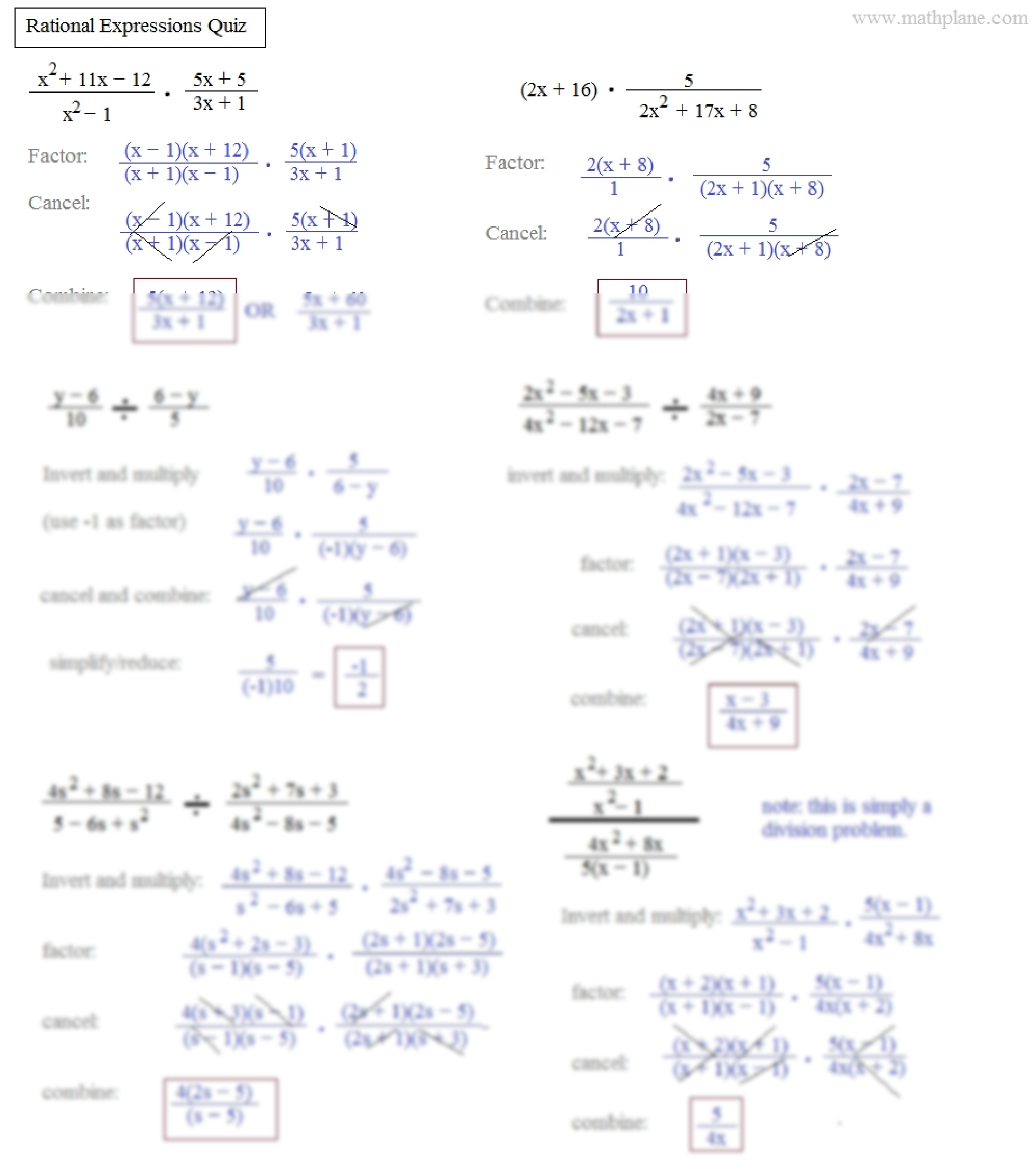 SOLUTION Simplifying Rational Expressions Worksheet Algebra Worksheets Library