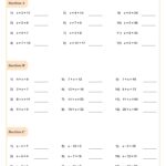 Solving Linear Equations C Worksheet Printable Maths Worksheets