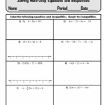 Solving Multi Step Equations And Inequalities Quiz Review Test Editable U1 Absolute Algebra