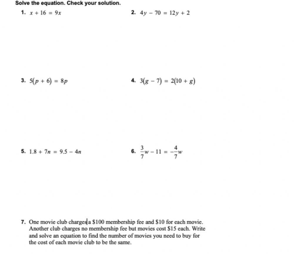 Solving With Variables On Both Sides Worksheet Live Worksheets Worksheets Library