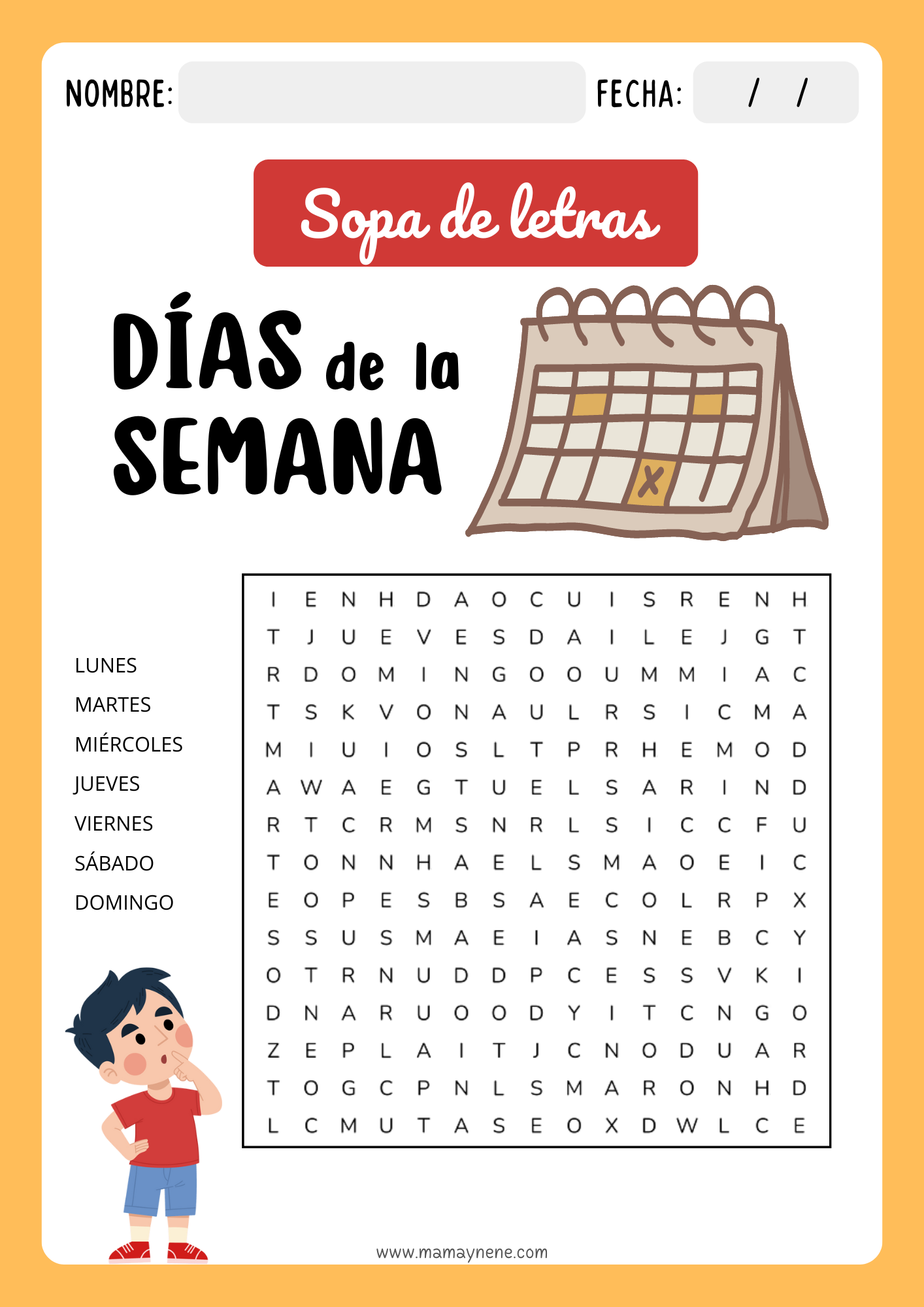 Sopa De Letras Colecci n Imprimible Mam Y Nen Maternidad Y Recursos Educativos