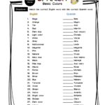 Spanish Colors Vocabulary Matching Worksheet Answer Key Made By Teachers