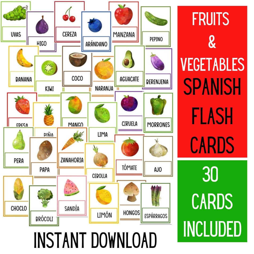 fruits and vegetables in spanish