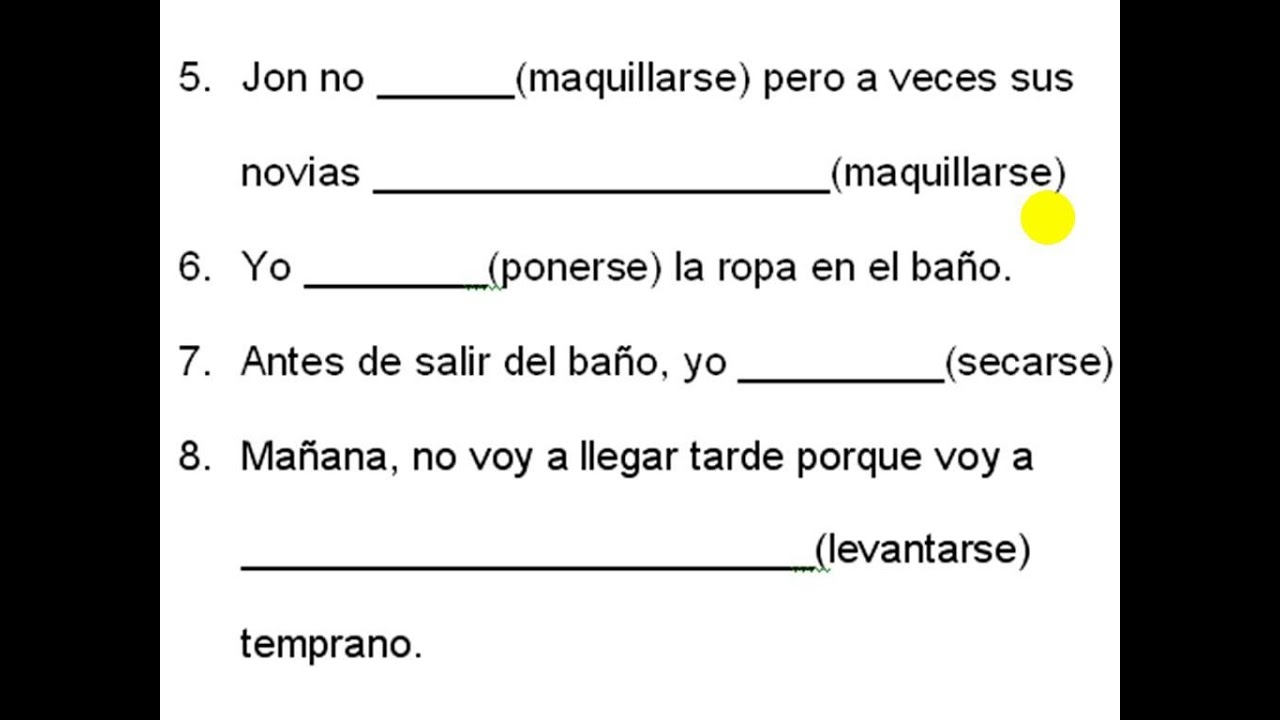 Spanish Practice Reflexive Verbs YouTube