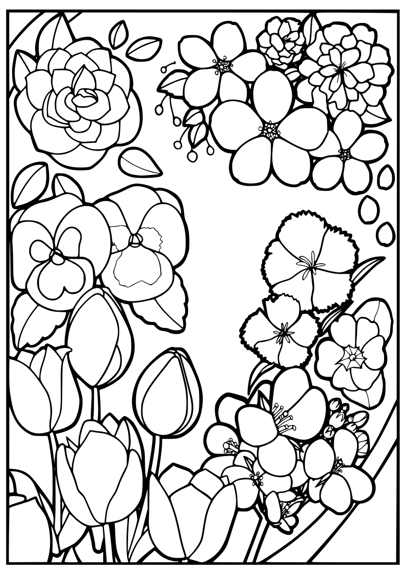 Spring Flowers Coloring Page Drawing Free Printable Nurieworld Spring Flowers Coloring Page Drawing Free Printable Nurieworld