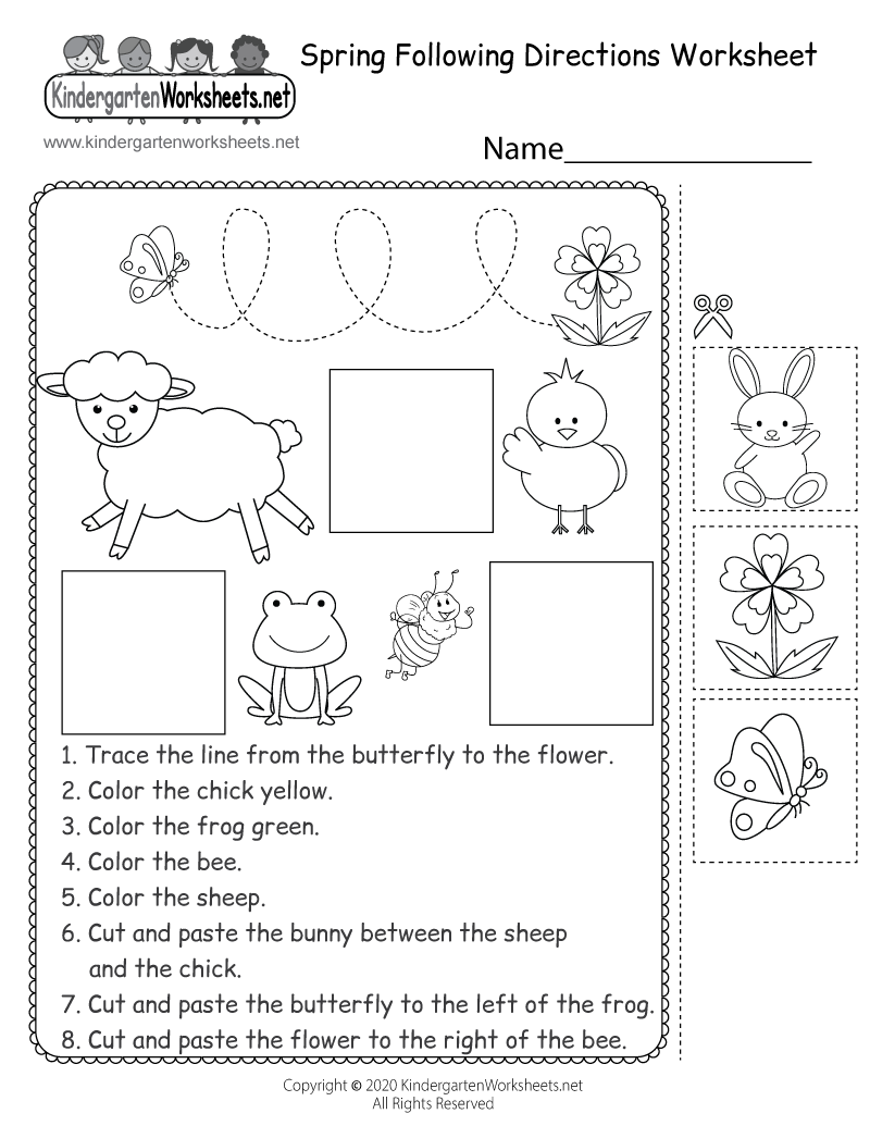 Spring Following Directions Worksheet Free Printable Digital PDF