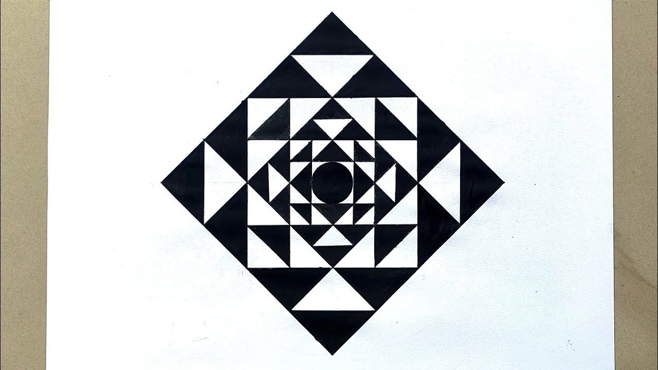 Square Geometric Drawing Vector Triangle Square Pattern Art Drawing Geometric Design learnart YouTube