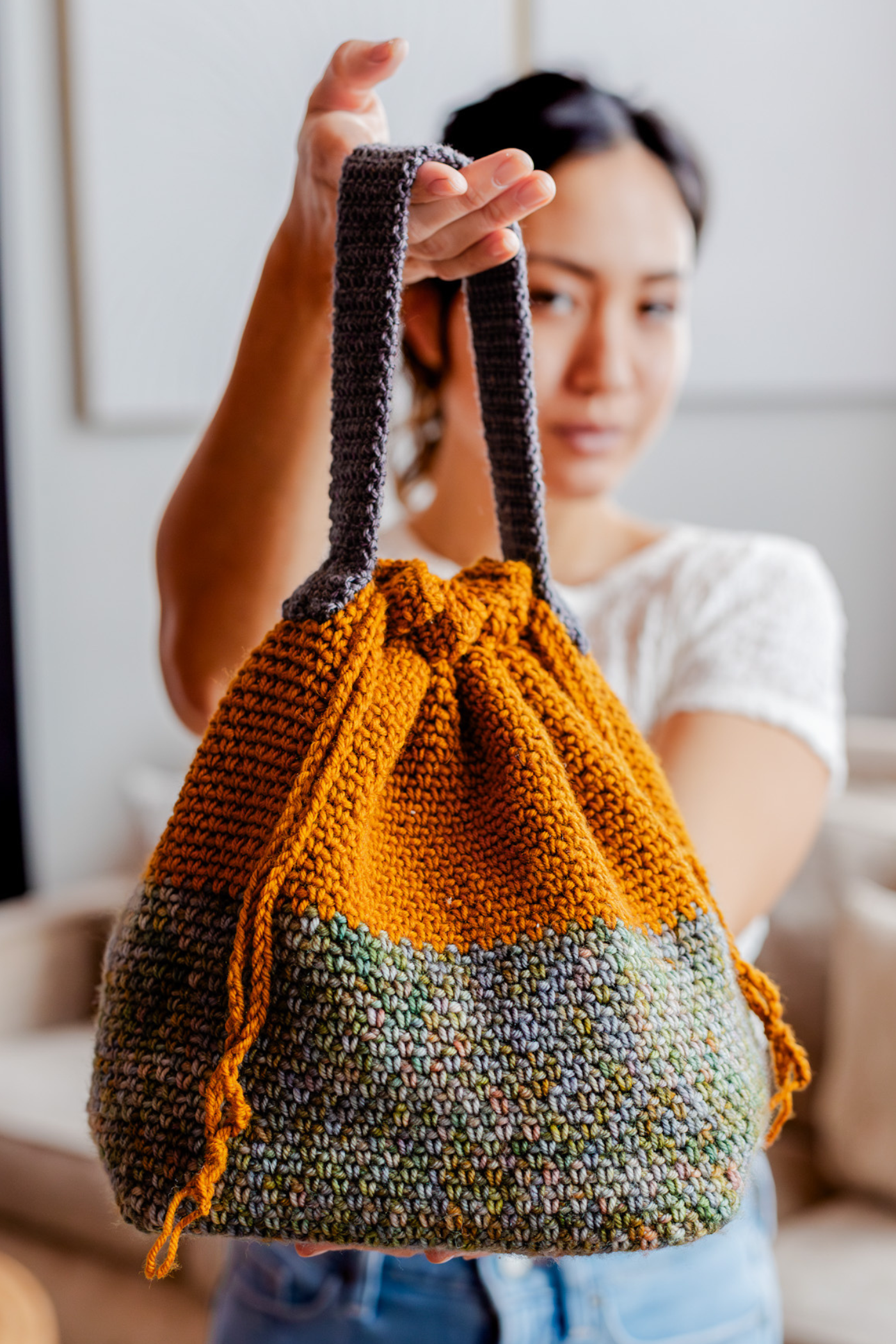 Square One Project Bag An Easy Drawstring Linen Stitch Crochet Pouch TL Yarn Crafts Square One Project Bag An Easy Drawstring Linen Stitch Crochet Pouch TL Yarn Crafts