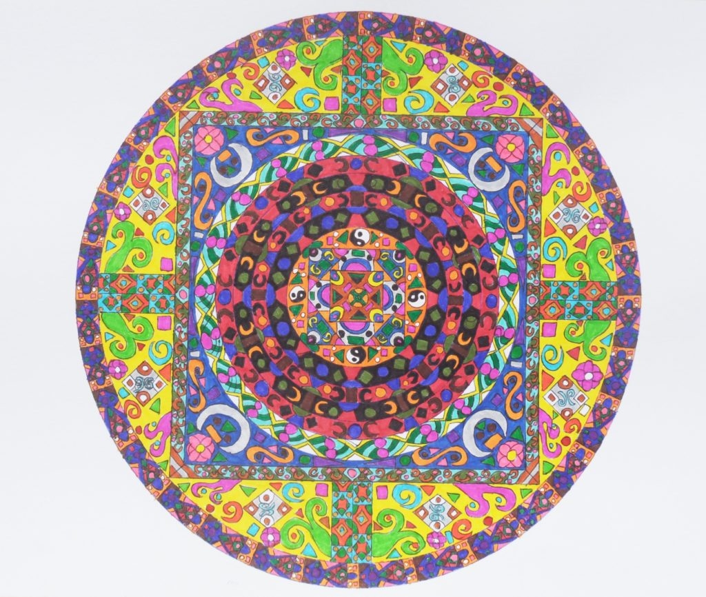 Square Within Circle Mandala Outside In