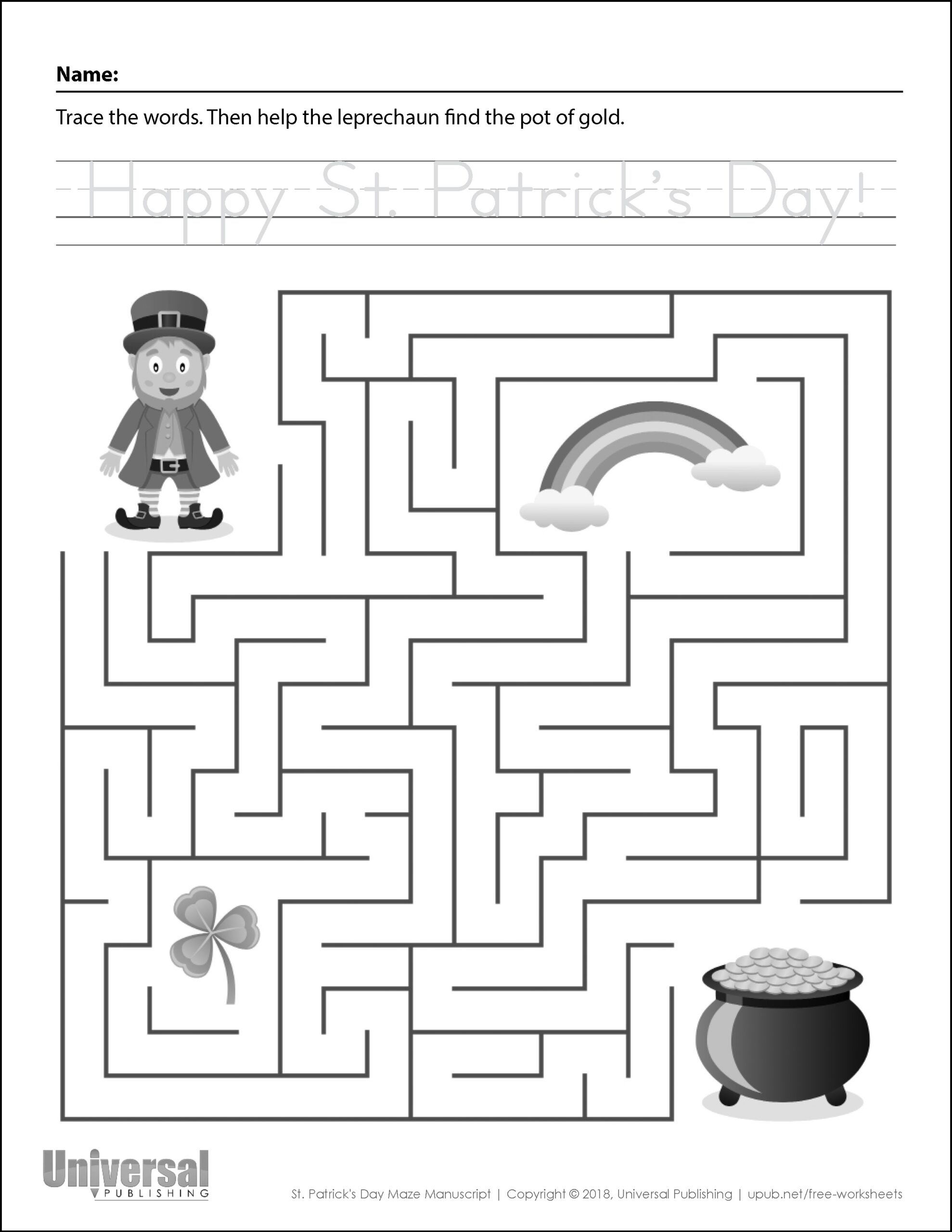 St Patricks Day Free Printables Universal Publishing Blog Worksheets Library