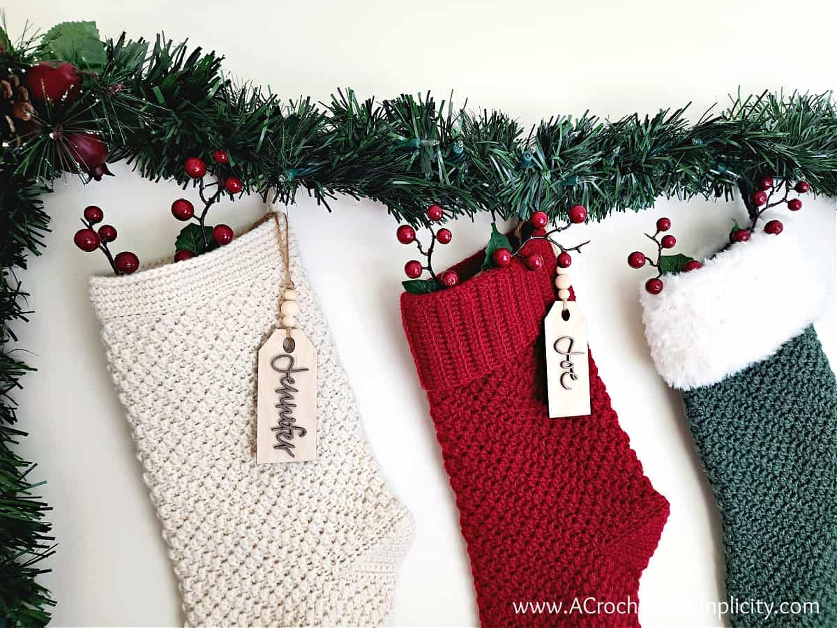Stacked Diamonds Christmas Crochet Stocking A Crocheted Simplicity Stacked Diamonds Christmas Crochet Stocking A Crocheted Simplicity