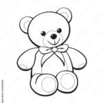 Stock Vektorgrafik cute Cartoon Teddy Bear Coloring Book Image Adobe Stock