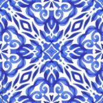 Stock Vektorgrafik Gorgeous Seamless Blue Abstract Vector Pattern Geometric Blue And White Wall Tile Design Mediterranean Adobe Stock