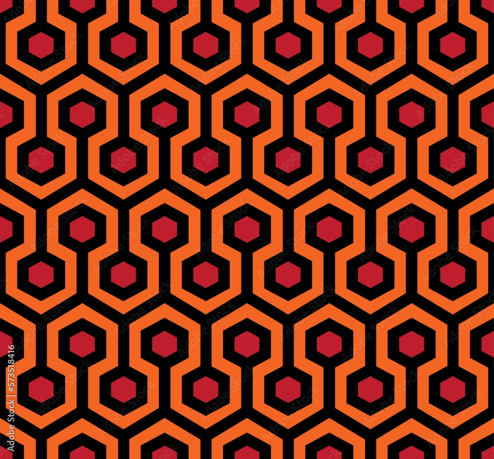 Stock Vektorgrafik Vintage Geometric Pattern Abstract Background Of Hexagon Shapes 70s Style The Overlook Hotel Carpet From The Shining Seamless Vector Illustration Adobe Stock Stock Vektorgrafik Vintage Geometric Pattern Abstract Background Of Hexagon Shapes 70s Style The Overlook Hotel Carpet From The Shining Seamless Vector Illustration Adobe Stock