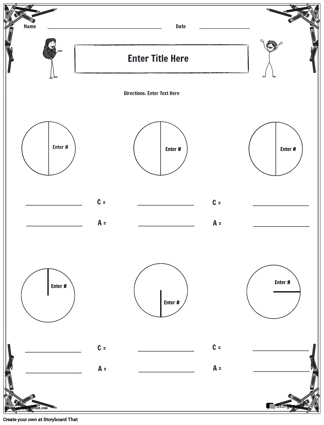 Storyboard That Free Circle Area Circumference Worksheets Storyboard That Free Circle Area Circumference Worksheets
