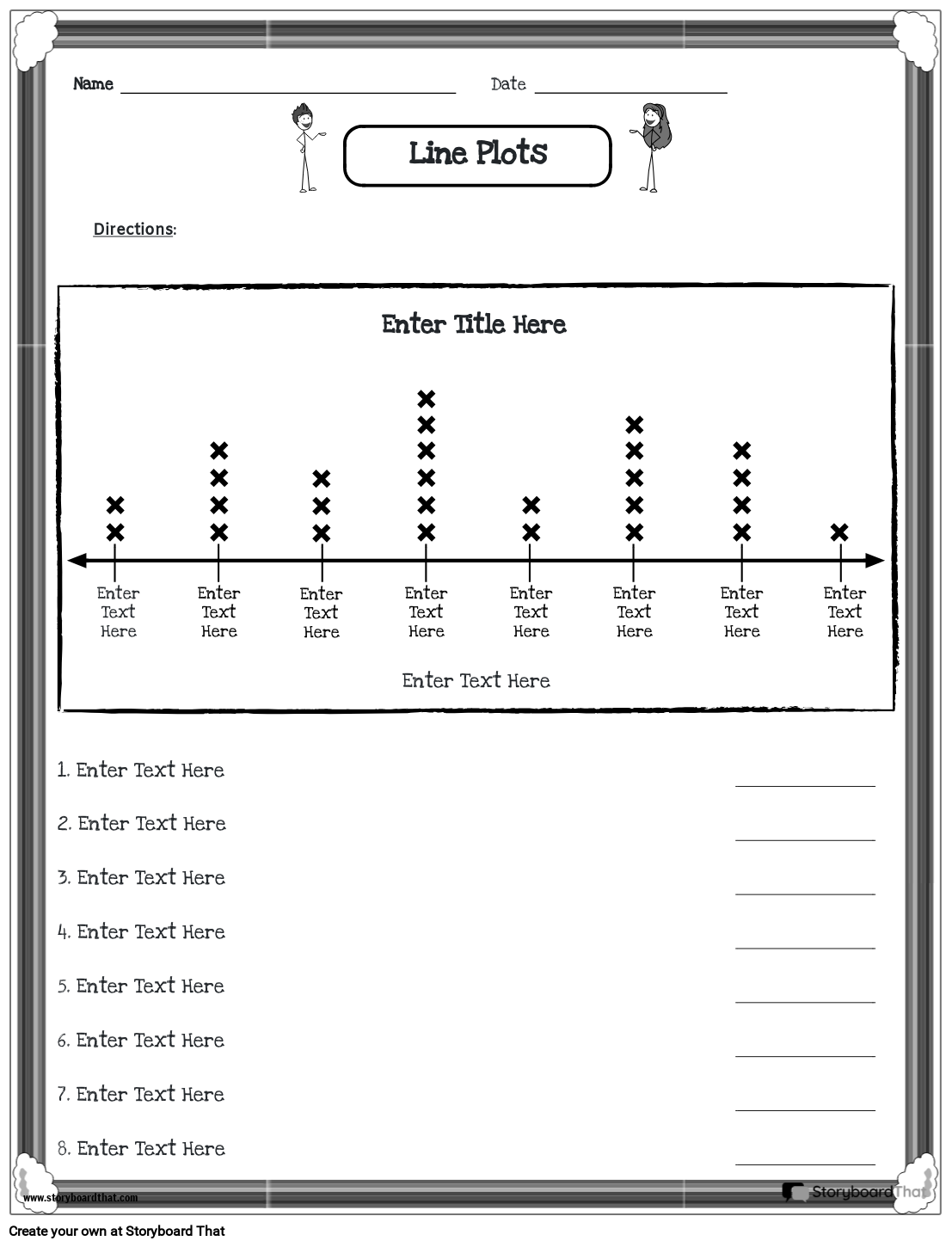 Storyboard That Free Line Plot Worksheets For Teachers