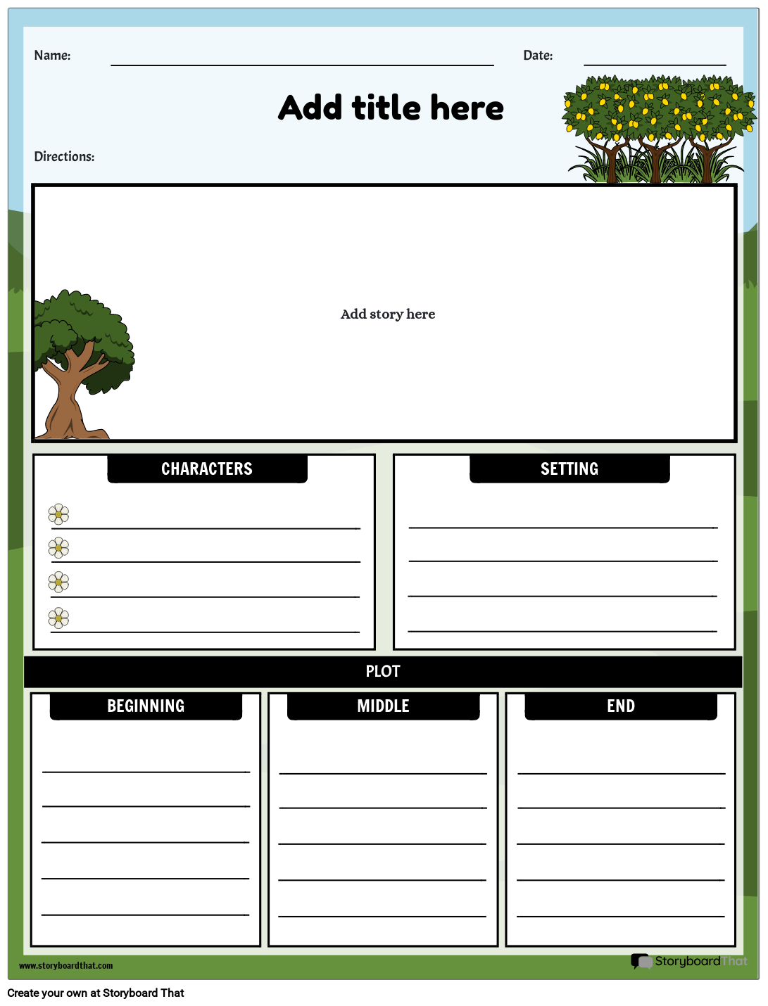 Storyboard That Story Elements Worksheet Creator