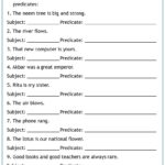 Subject And Predicate Worksheets