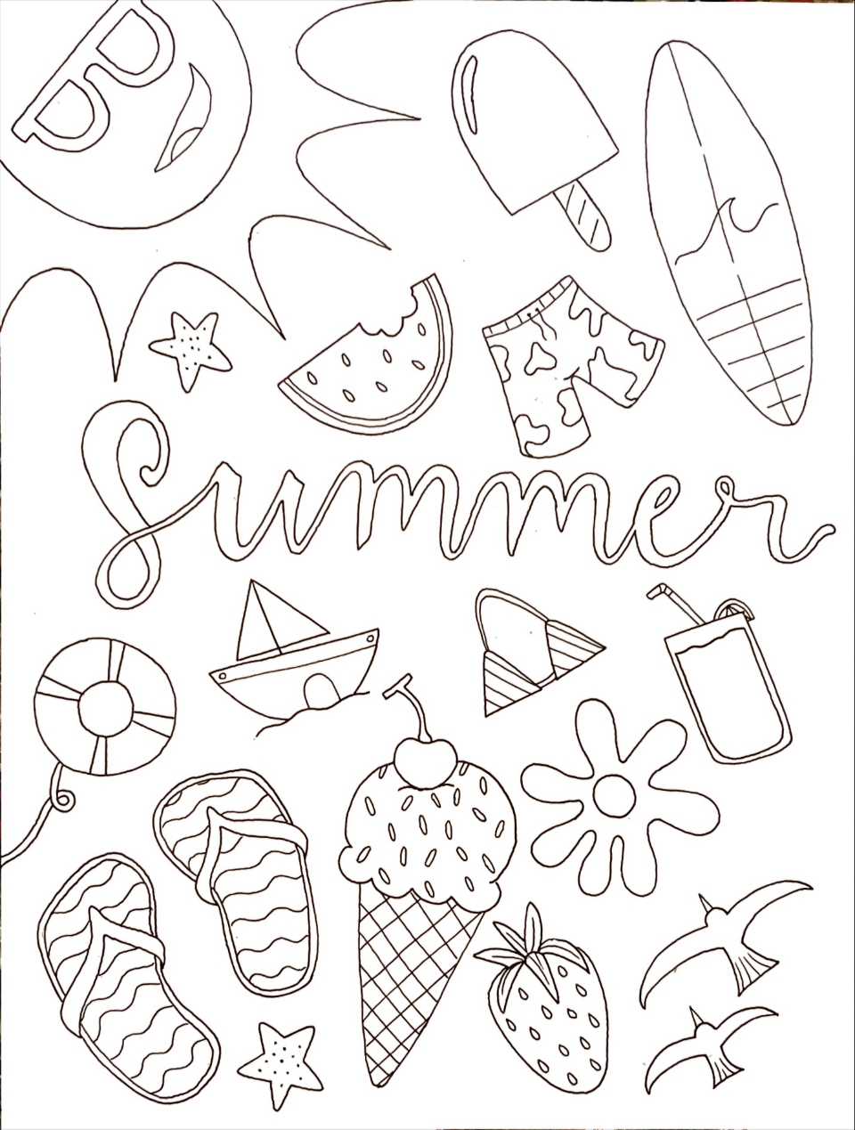free summer coloring pages