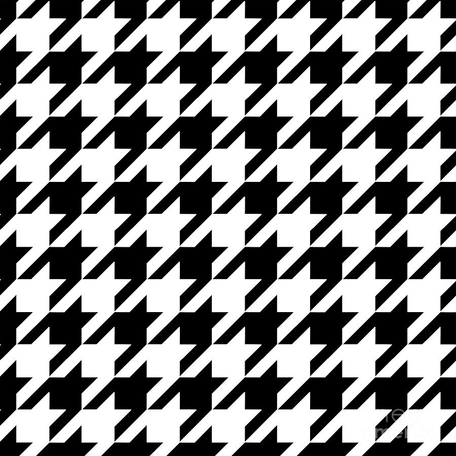 Super Large Traditional Black And White Houndstooth Pattern By Tina Lavoie