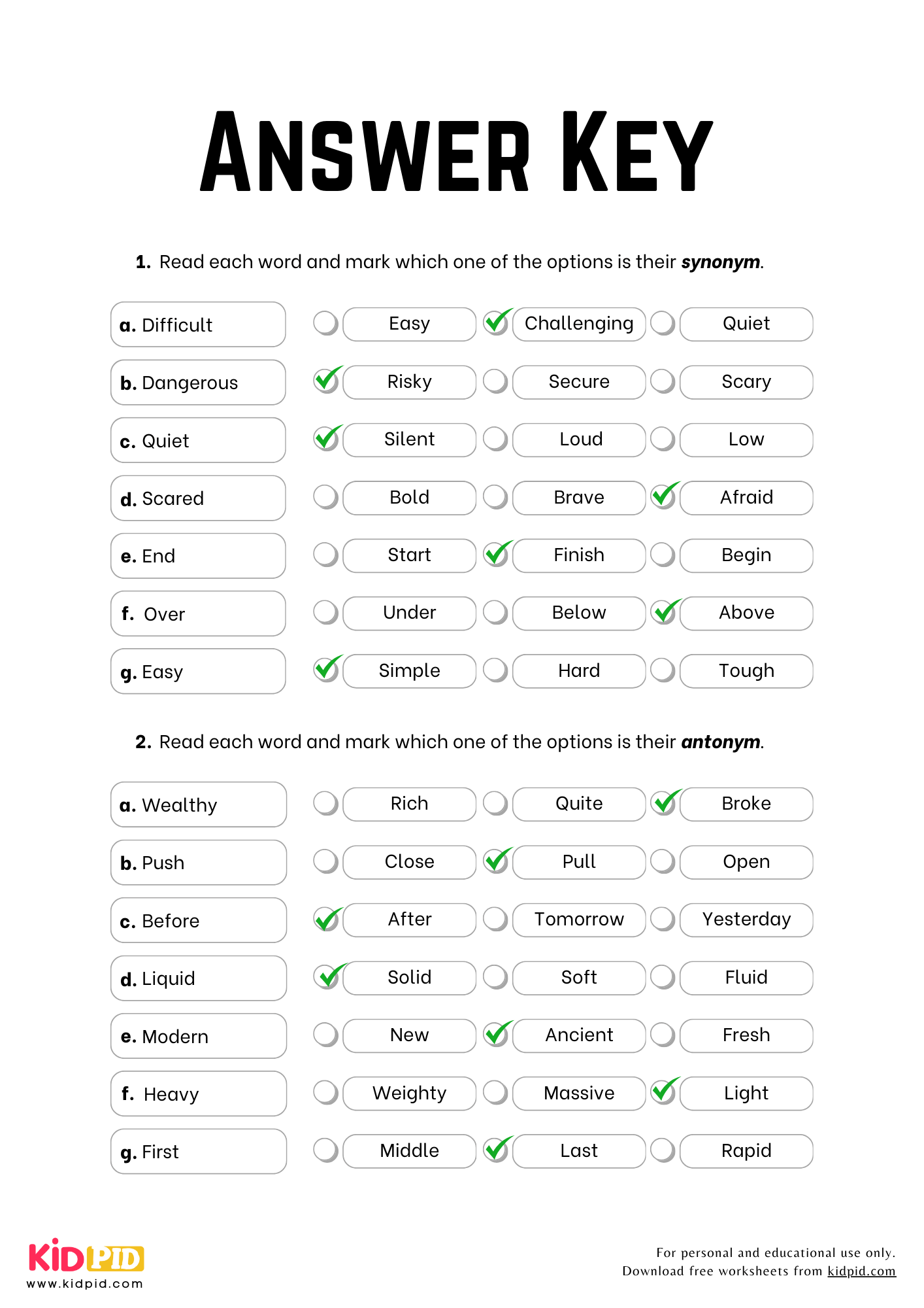 antonyms and synonyms worksheets