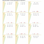 Systems Of Equations Elimination 2 Worksheet Worksheets Library