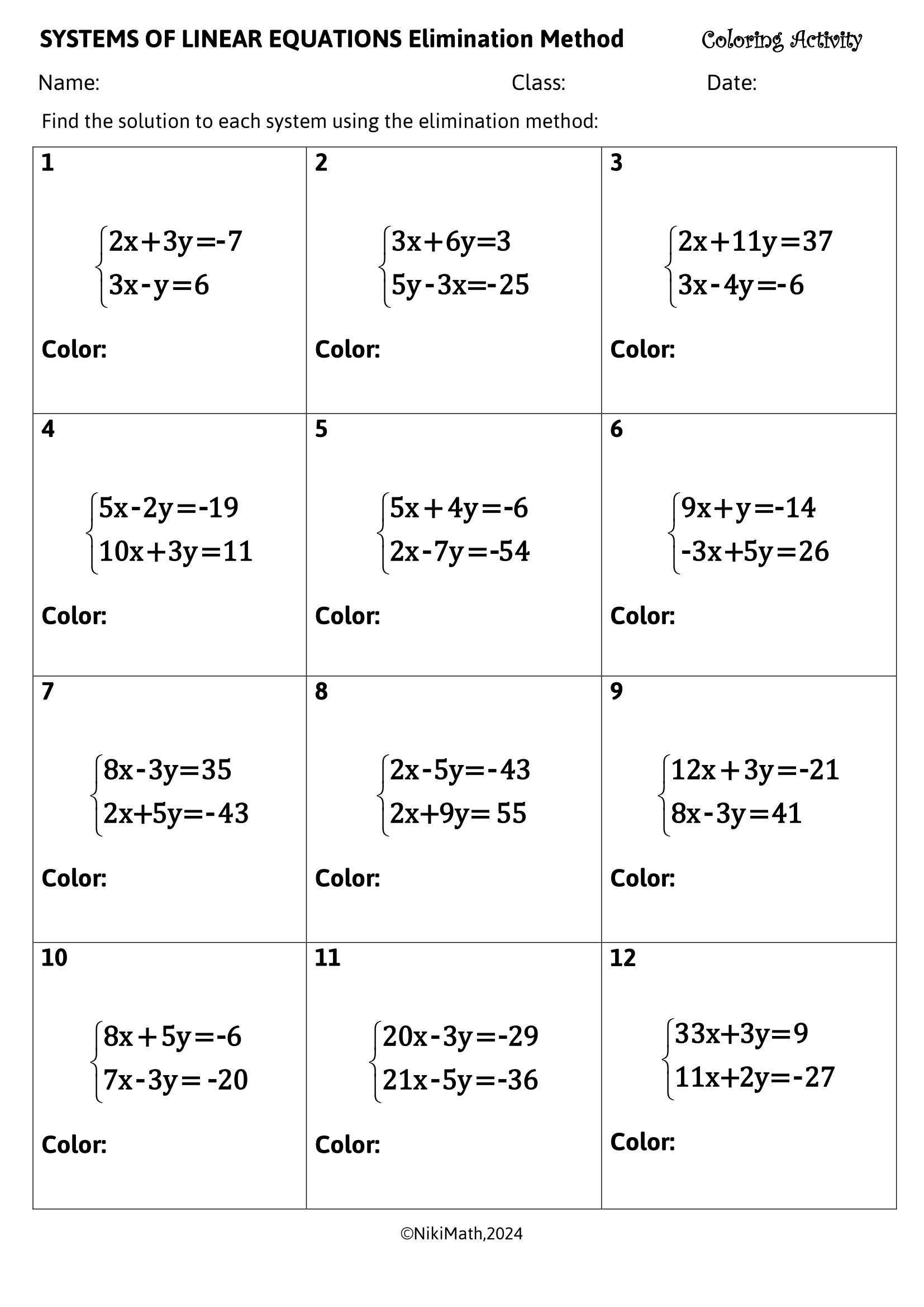 Systems Of Linear Equations Elimination Method Color By Code Teacher Professional Development Systems Of Linear Equations Elimination Method Color By Code Teacher Professional Development