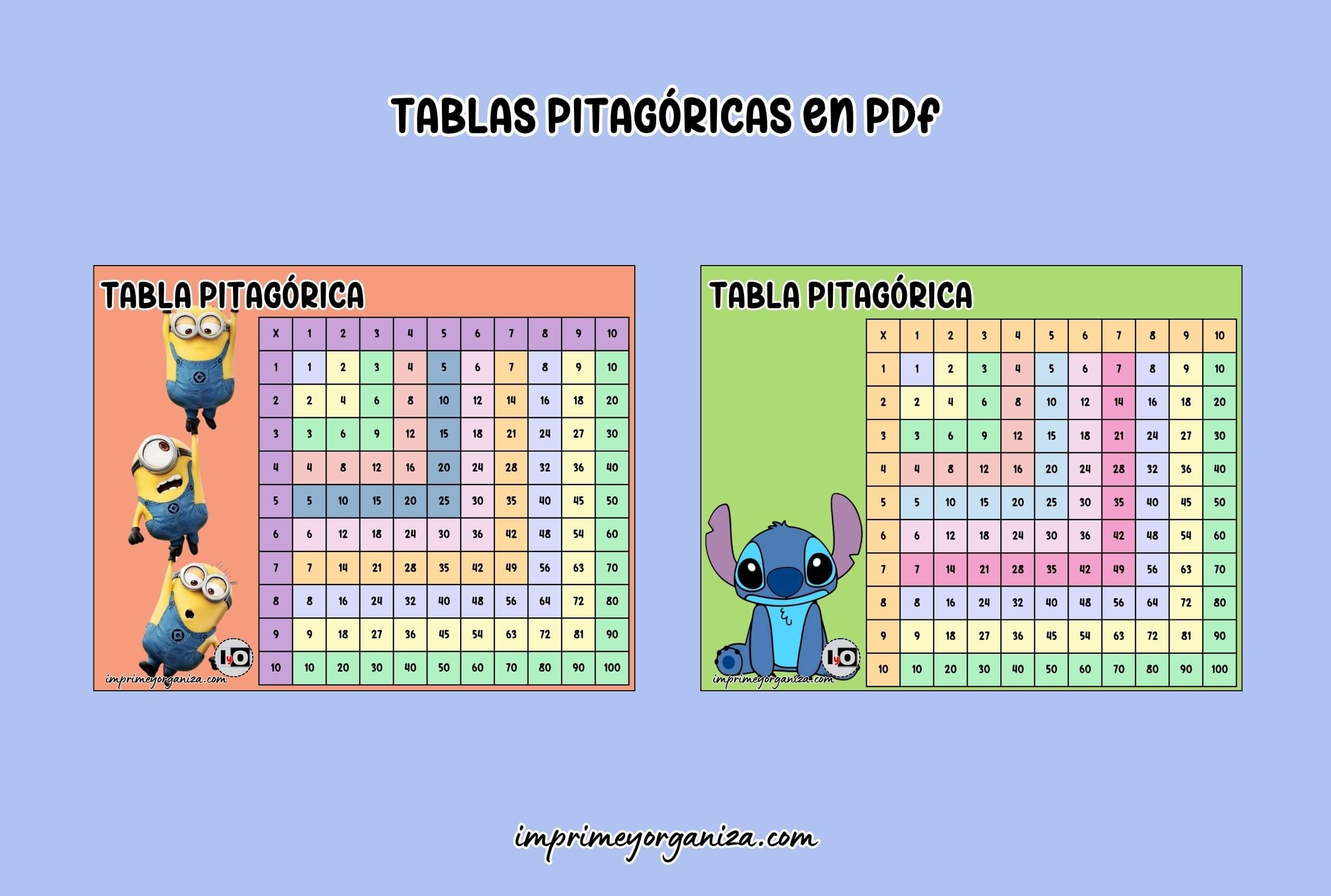 Tablas De Multiplicar Pitag ricas En PDF GRATIS