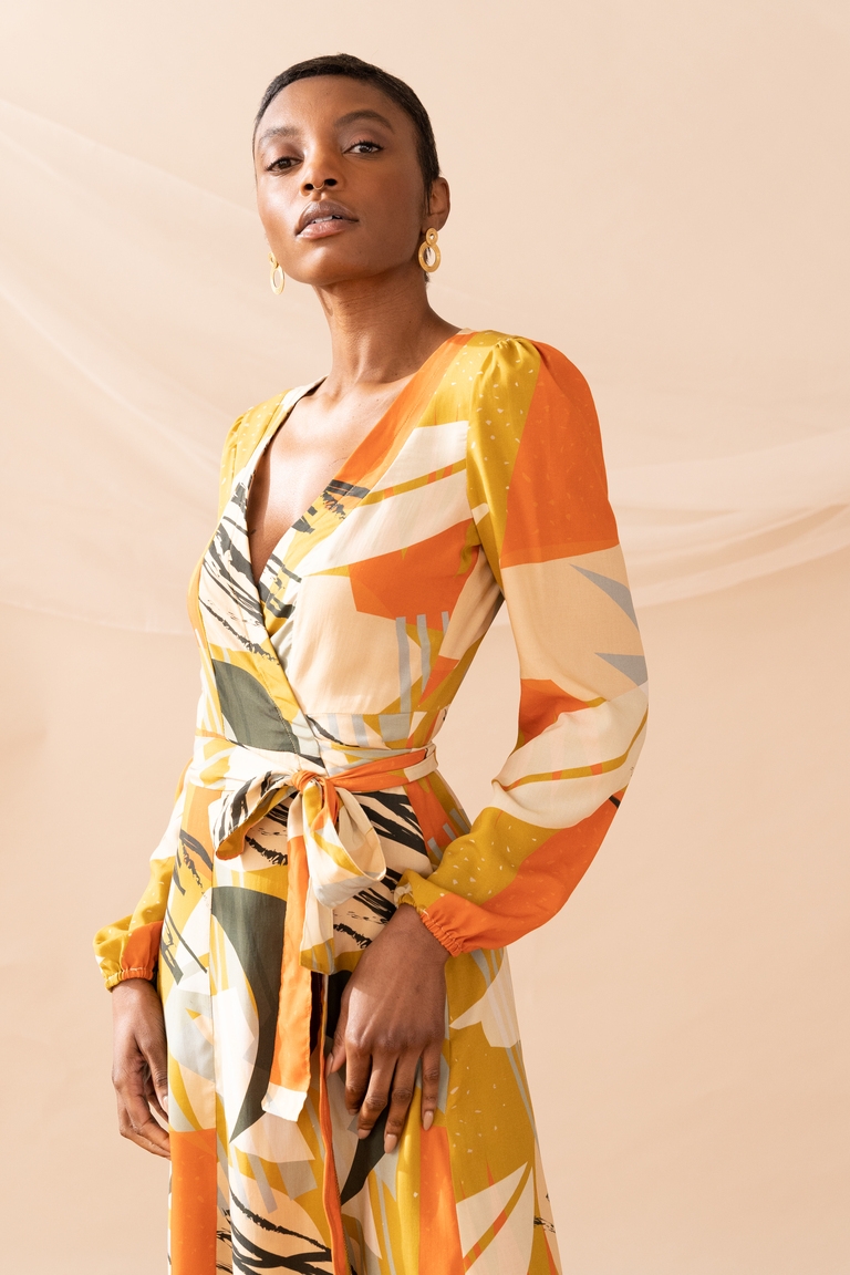 Taylor Long Sleeve Wrap Dress PDF Sewing Pattern Instant Download 