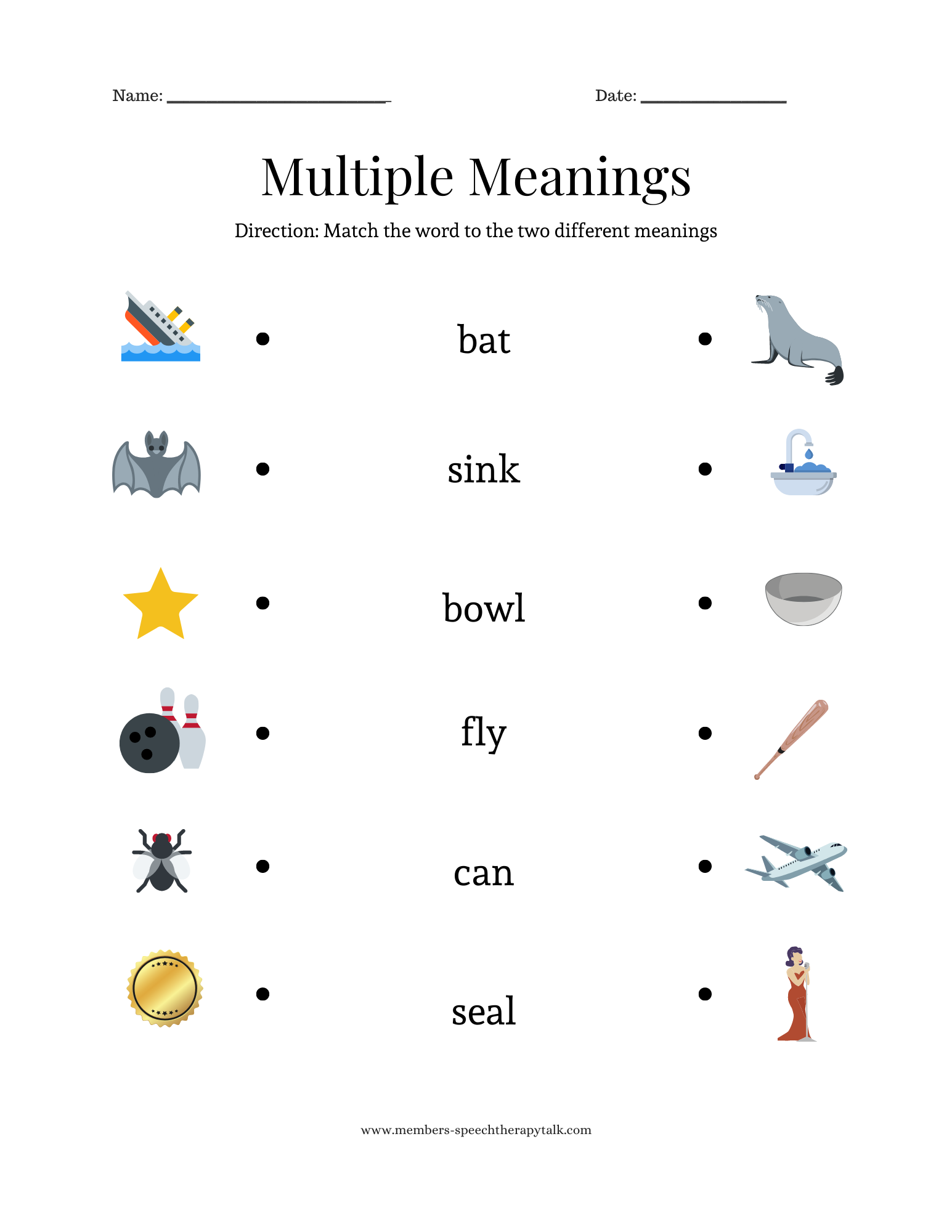 Teaching Multiple Meaning Words 4 Materials That Work Speech Therapy Talk Membership