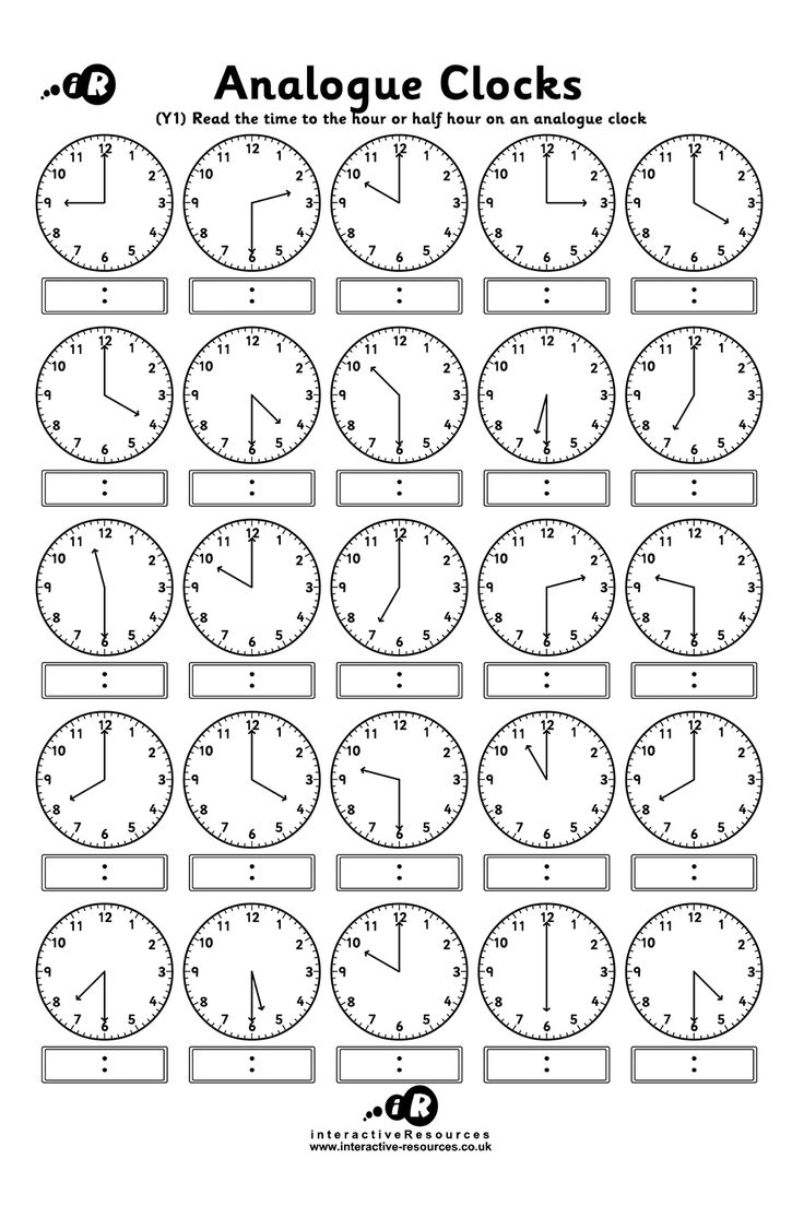 time to the hour and half hour worksheets