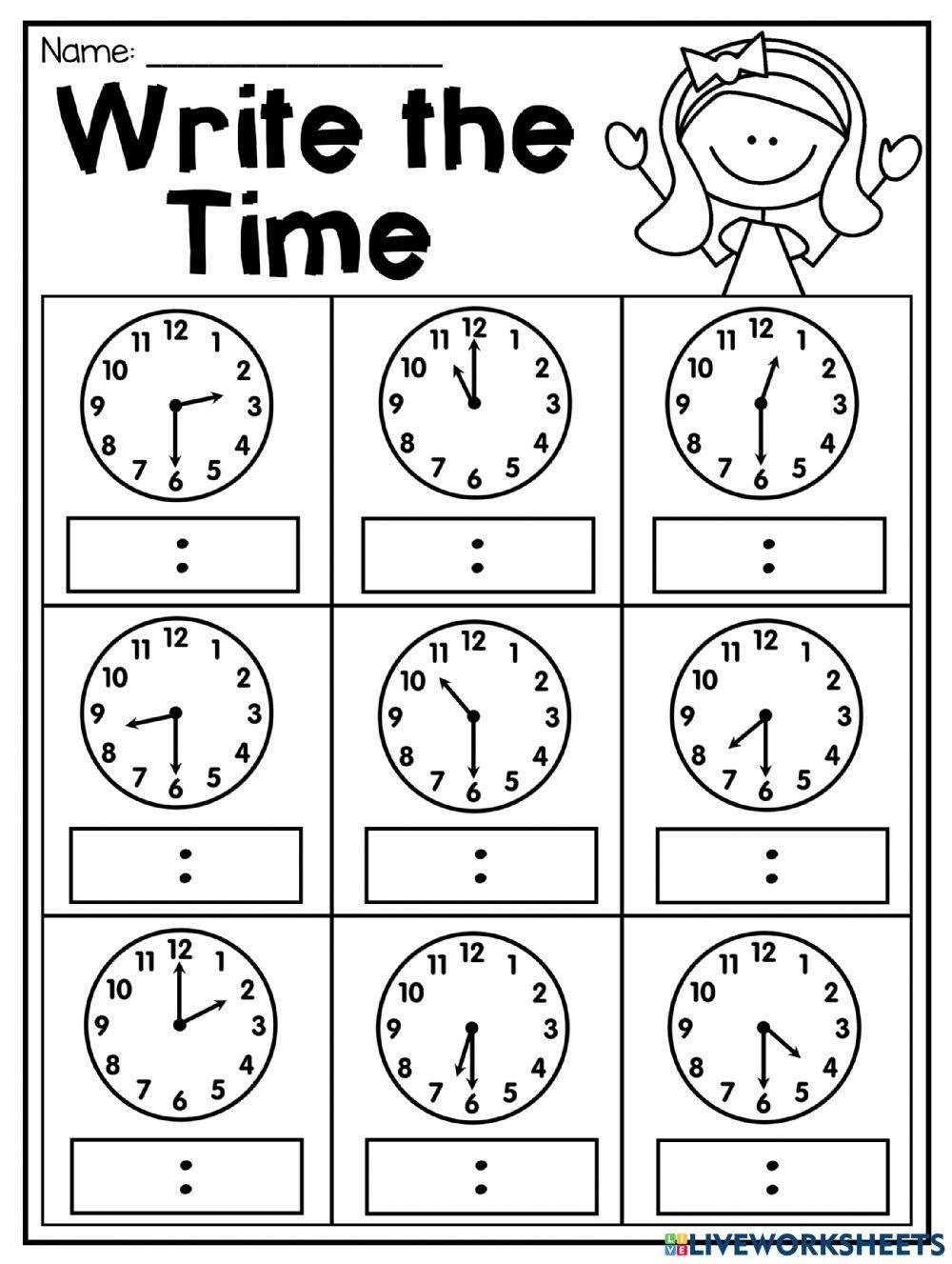 Telling Time Hour Half Hour Online Exercise For Live Worksheets Worksheets Library