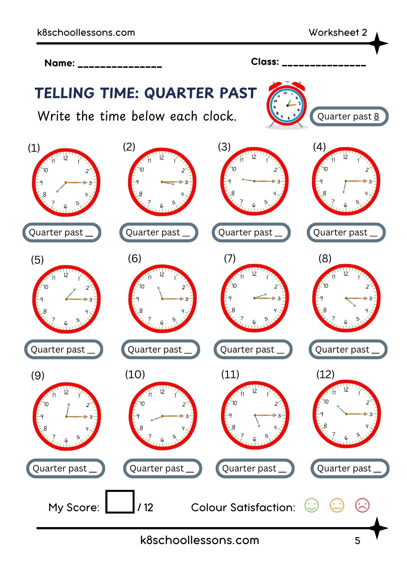 tell the time workbook
