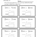 Tens And Ones Worksheet For 1st Grade Free Printable