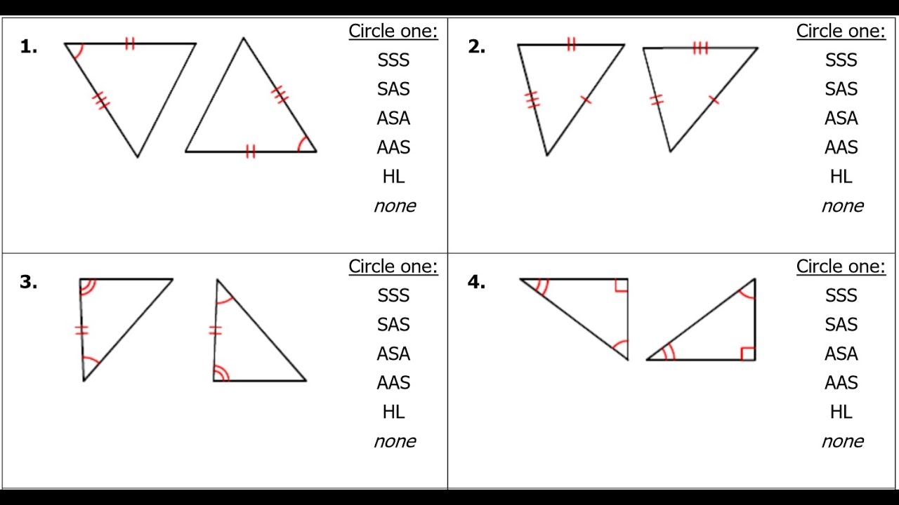 Test B 01 To 23 Proving Triangles Congruent By SSS SAS ASA AAS And HL YouTube Test B 01 To 23 Proving Triangles Congruent By SSS SAS ASA AAS And HL YouTube